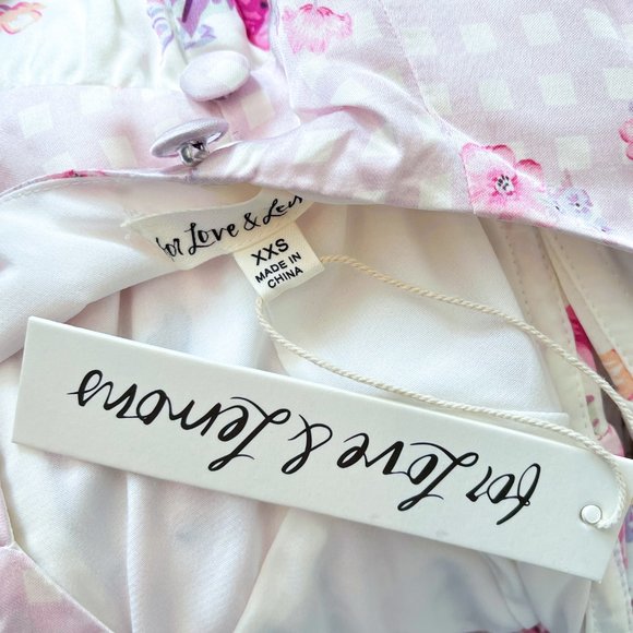 For Love & Lemons - Taylor Lace-Up Satin Bustier Mini Dress In Purple Floral - Picture 8 of 8